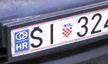 Croatian licence-plate. (novala) Croatian licence-plate. (novala)